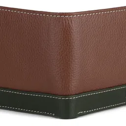 red chief Men Casual, Formal Green, Tan Genuine Leather Wallet image 3
