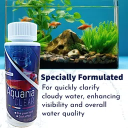scroll store Aquarium Remedies Aqua Clear for Crystal Clear Water | Aquaria Clear 120ML Solvent Aquarium Cleaner image 2