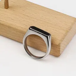 zebisco Trending silver rings for men and boys minimal ring Stainless Steel, Sterling Silver Titanium Plated Ring image 3