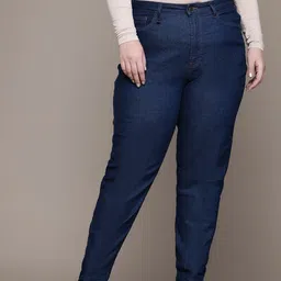 The Roadster Lifestyle Co. Women Plus Size Mom Fit High-Rise Stretchable Jeans-image-47