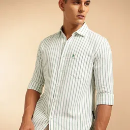 French Connection Men Premium Slim Fit Striped Pure Cotton Casual Shirt-image-5