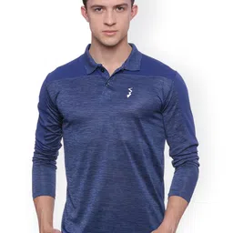 Campus Sutra Men Blue Self-Design Odour-Free Sports Polo T-shirt-picture-14