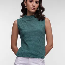 French Connection Textured High Neck Top image 5