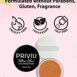 PRIVIU Ultra Blur Loose Setting Powder 7 g - Tan image 3