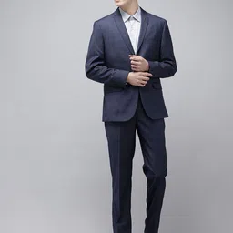 Van Heusen Slim Fit Checked Single-Breasted Two-Piece Formal Suit image 2