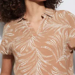 Fame Forever By Lifestyle Brown Regular Fit Printed Top image 5