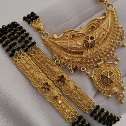 OM KRISHIV COLLECTION Gold-Plated Artificial Beaded Mangalsutra-picture-16