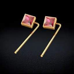 Joyalukkas Gold 22K Line Model Sui-Dhaga Earrings for Women-picture-15
