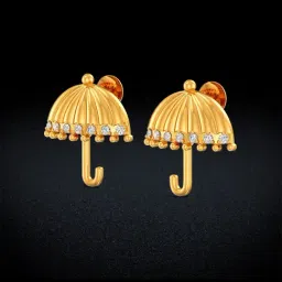 Joyalukkas Gold 22K Brolly Stud Earrings for Women-image-58