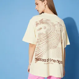 The Roadster Life Co. Printed Drop-Shoulder Sleeves Oversized T-shirt image 4
