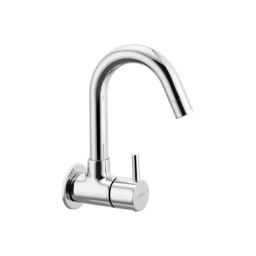 CERA Fountain Quarter Turn Wall Mount Sink Cock with Swivel Spout and Wall Flange, F2013251-picture-3