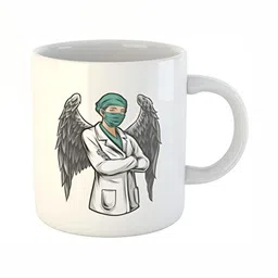 Mr UVD White & Green Graphic Printed Ceramic Matte Mug 350 ML-picture-19