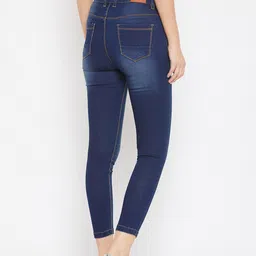 Crimsoune Club Women Navy Blue Super Skinny Fit Mid-Rise Clean Look Jeans image 3
