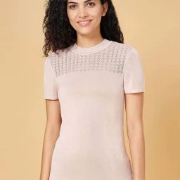 Annabelle by Pantaloons Pink Self Pattern Top-picture-31