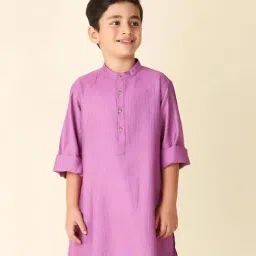 Fabindia Kids Purple Printed Full Sleeves Kurta-image-18