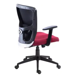 HUMAN METHOD VIBE PLUS Series Revolving Executive Office Chair Ergonomic Breathable Nylon Mesh Mid Back Black & Maroon, HMVS02-EL05-image-13