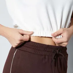 Kappa Off White Cotton Regular Fit Printed Top image 5