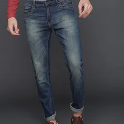 WROGN Men Blue Slim Fit Mid-Rise Clean Look Stretchable Jeans-image-98
