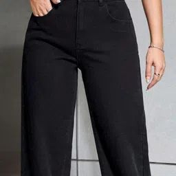 NU CLOTHS Women Comfort Wide Leg High-Rise Stretchable Jeans image 3