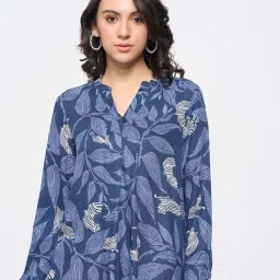 Akkriti By Pantaloons Blue Regular Fit Printed Tunic-picture-27