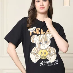 Tromko Women Pack of 2 Graphic Printed Round Neck Cotton Oversized T-shirts-picture-10