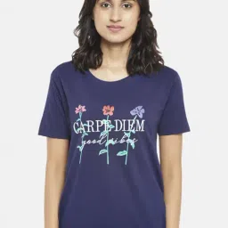 Dreamz by Pantaloons Navy Cotton Graphic Print Top-image-35