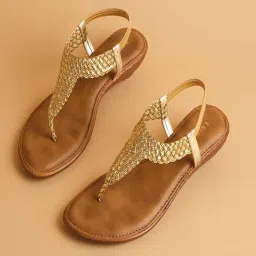 Eridani Women's Delphine Gold Sling Back Wedges-picture-38