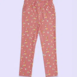 Pantaloons Junior Coral Cotton Floral Print Jeggings-picture-35