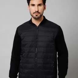 Cantabil Black Regular Fit Bomber Jacket-picture-27