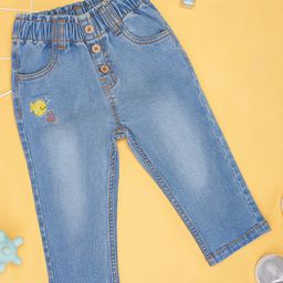 Pantaloons Baby Fish Embroidered Mild Washed Jeans - Blue-picture-21
