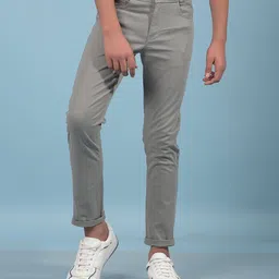 CRIMSOUNE CLUB Cotton Solid Trousers - Green-picture-45