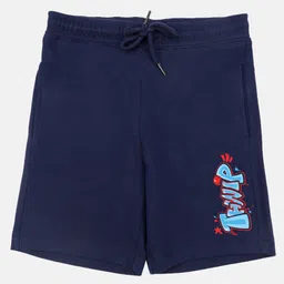 Wear Your Mind Knit Marvel Spiderman Featuring Thwip Text Printed Shorts - Navy Blue-picture-21