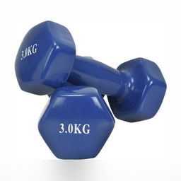 HackerX 2 Pieces Vinyl Fixed Weight Dumbbells - 3 kg Each-picture-44