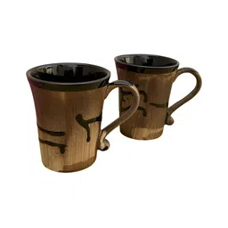 Divy Aarambh Stories Brown & Black 2 Pieces Textured Ceramic Glossy Mugs image 5