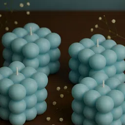 Mandy & Co Blue 4 pieces Pillar Candle image 1