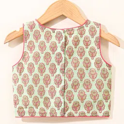 Babyhug Sleeveless Zari Embroidered Lehenga Choli With Dupatta - Fuschia Pink image 4