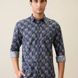 Parx Men Slim Fit Printed Pure Cotton Cutaway Collar Casual Shirt-picture-10