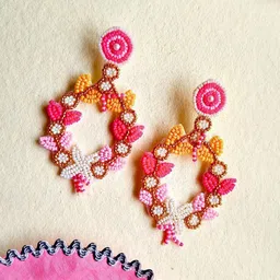 Sangria Beaded Bohemian Drop Earrings image 2