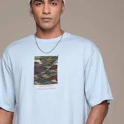 The Roadster Life Co. Printed Drop-Shoulder Sleeves Pure Cotton T-shirt-picture-28