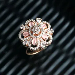 Priyaasi Floral Pink & Rose Gold Casual Ring-picture-23