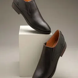 Ruosh Men's Dark Brown Formal Loafers-image-1