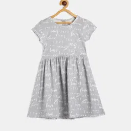 MINIKLUB Kids Grey Printed Dress-image-83