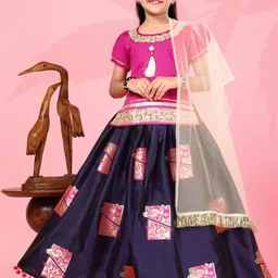 BAESD Girls Embellished Ready to Wear Lehenga & Made Measure Blouse With Dupatta-picture-26