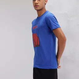 HRX by Hrithik Roshan Lifestyle Spider-Man Print Indigo T-shirt image 2