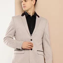 INVICTUS Slim Fit Self-Design Formal Blazer image 1