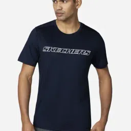 Skechers Navy Regular Fit Printed T-Shirt-picture-37