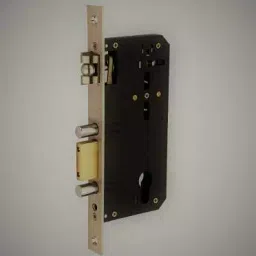 Bonus 65 mm Zinc Alloy Brushed Steel Finish Comfy 2 Mortice Lock Set image 3