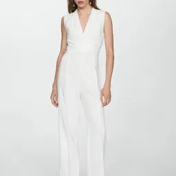 MANGO V-Neck Sleeveless Basic Jumpsuit image 1