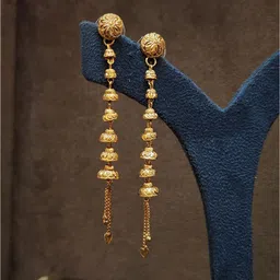 Anshenterpris 2 Gram Gold-Plated Hanging Sui Dhaga Dome Shaped Jhumkas-picture-35