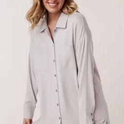 La Vie En Rose Grey Plain Shirt-picture-8